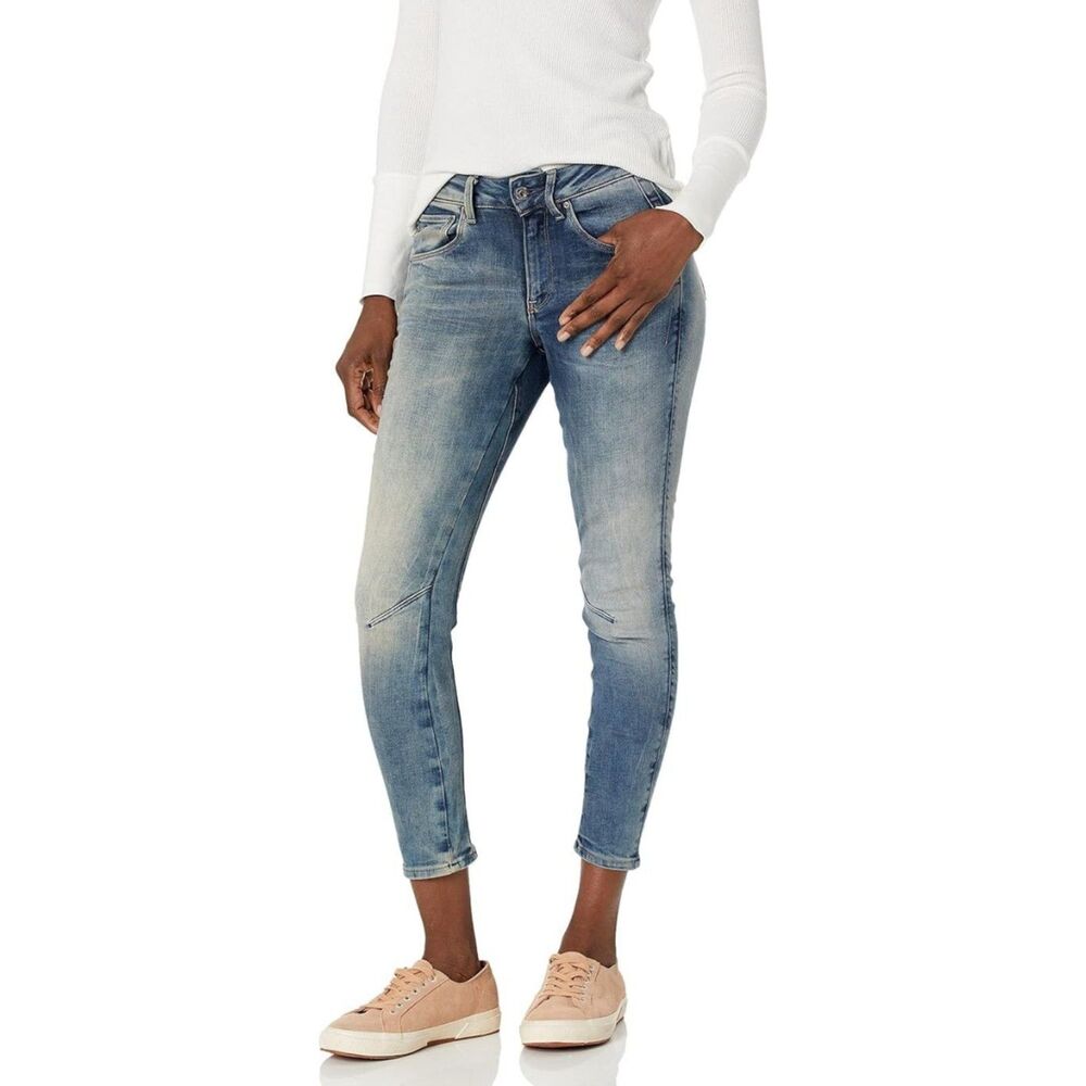 G-Star Raw Women's Arc 3D Mid Rise Skinny Fit Jeans, Medium Aged, 26W x 30L